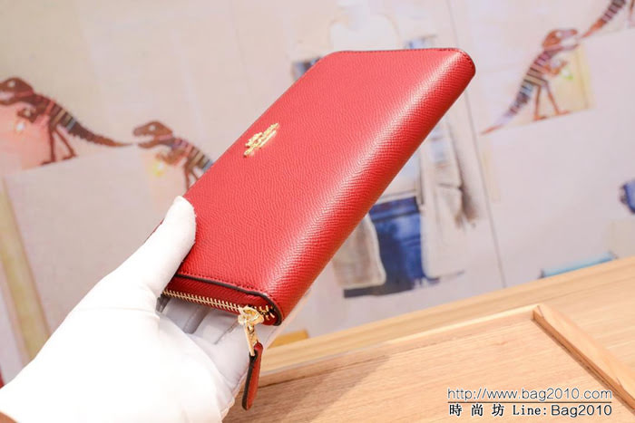 COACH蔻馳 F52859 pvc配皮 經典logo專櫃新款 馬車標拼色 長款拉鏈錢包 outlets款  Chz1336